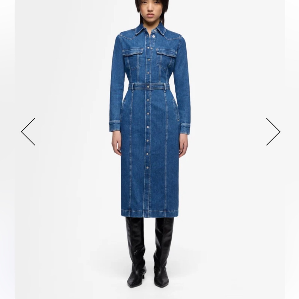 7 For All Mankind Blue Denim Shirt Dress